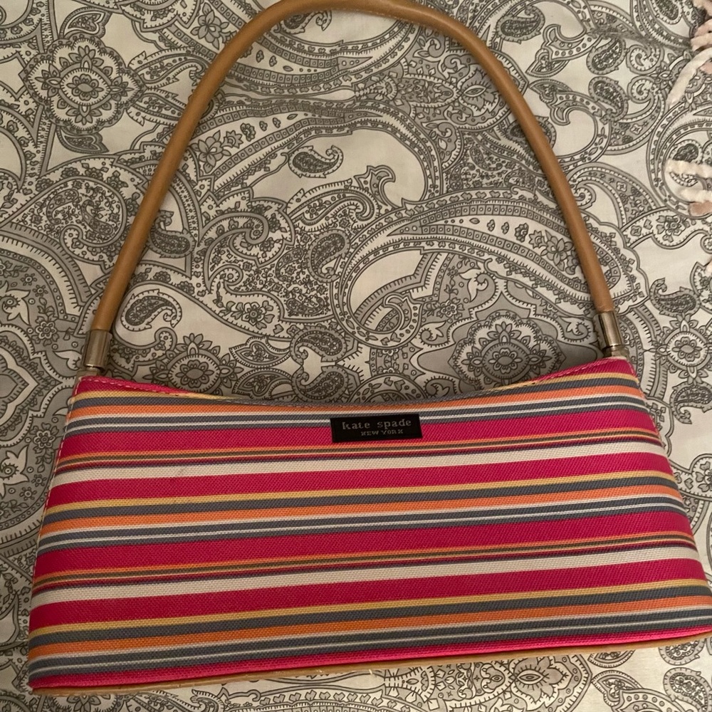 Kate Spade Pink Striped Shoulder Bag
